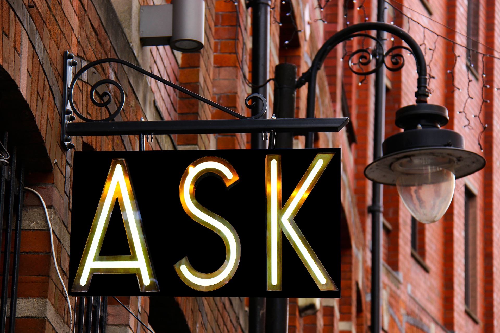 "Ask" sign