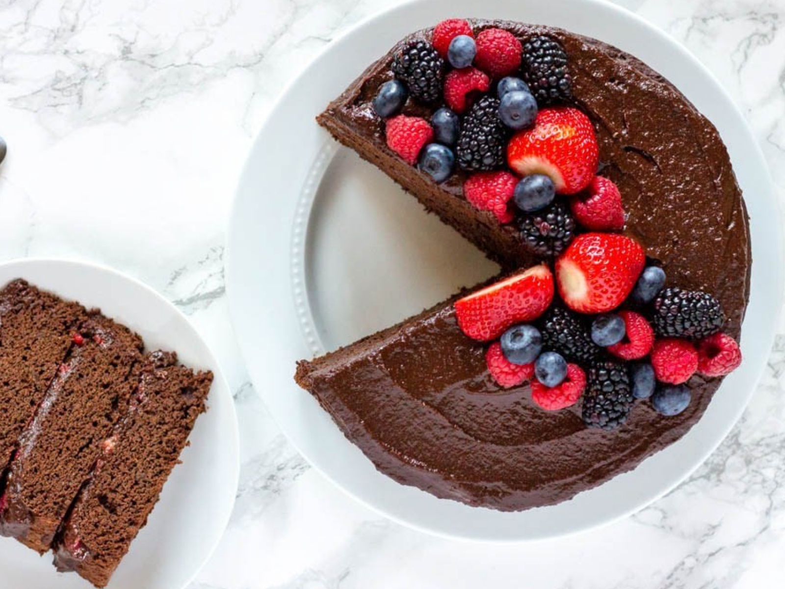 Chocolate 3-Layer Cake With Raspberry Fudge Icing