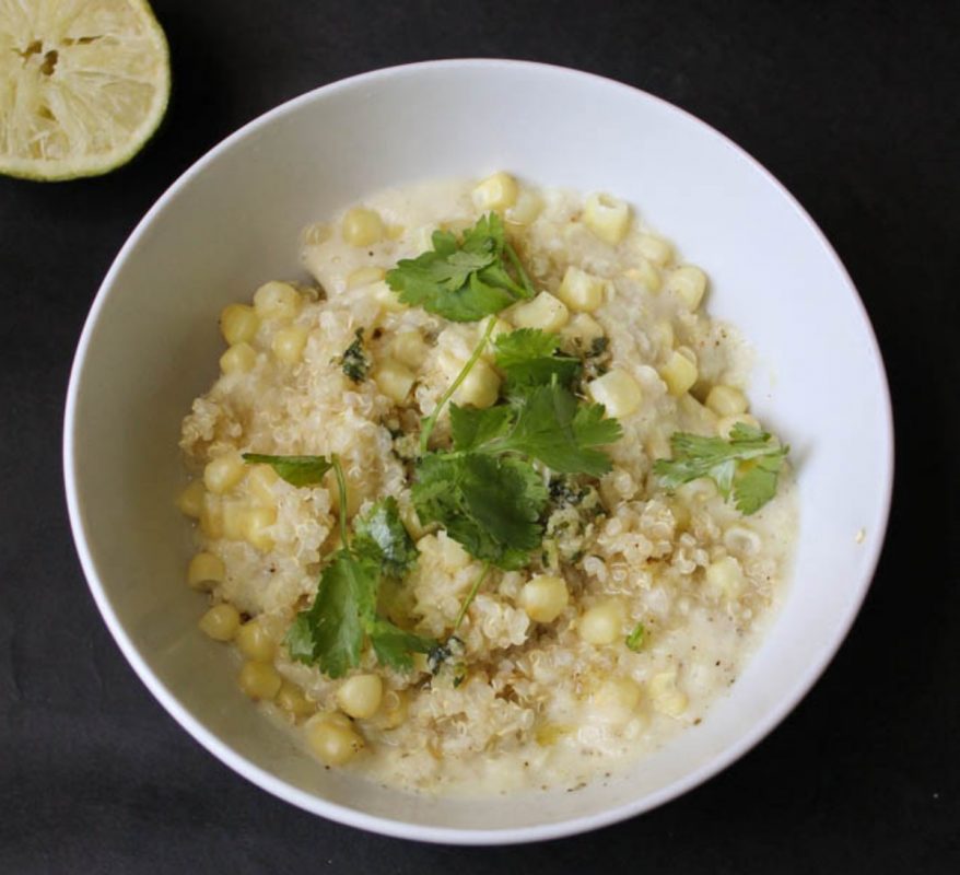 Quinoa Corn Bowl With Garlic Sauce