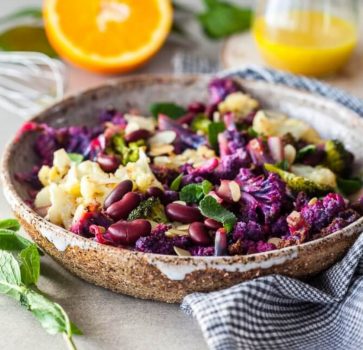 Glucosinolate-Rich Winter Purple cauliflower salad