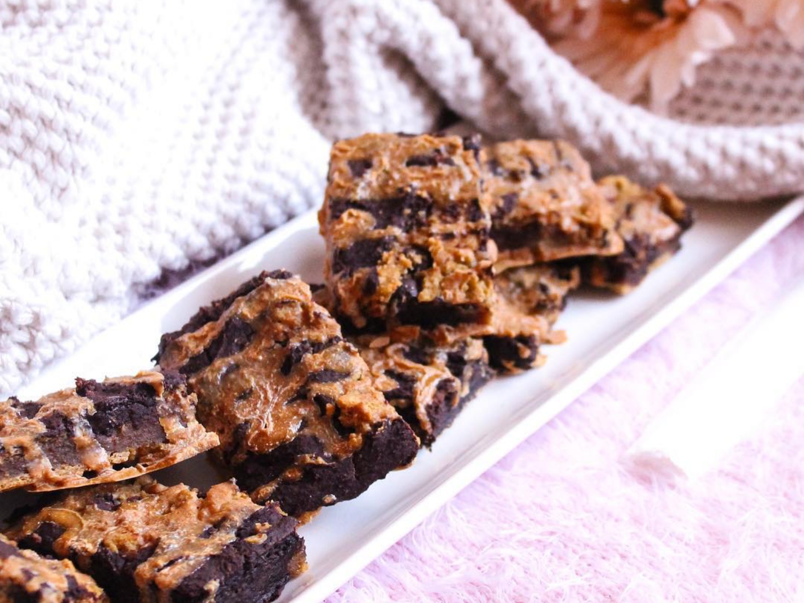 Vegan brownie cookie bars