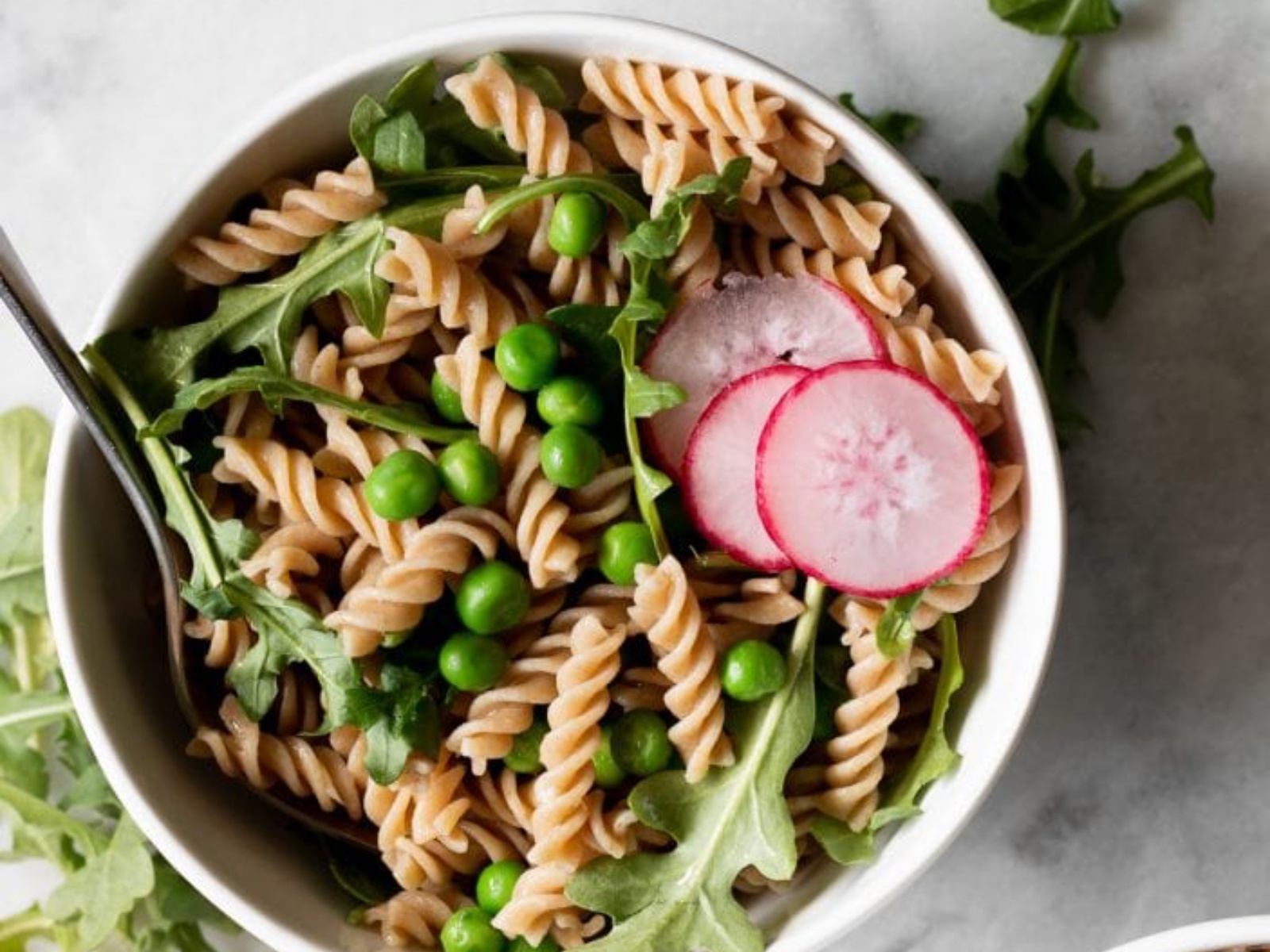 Vegan Spring Pea and Arugula Pasta Salad