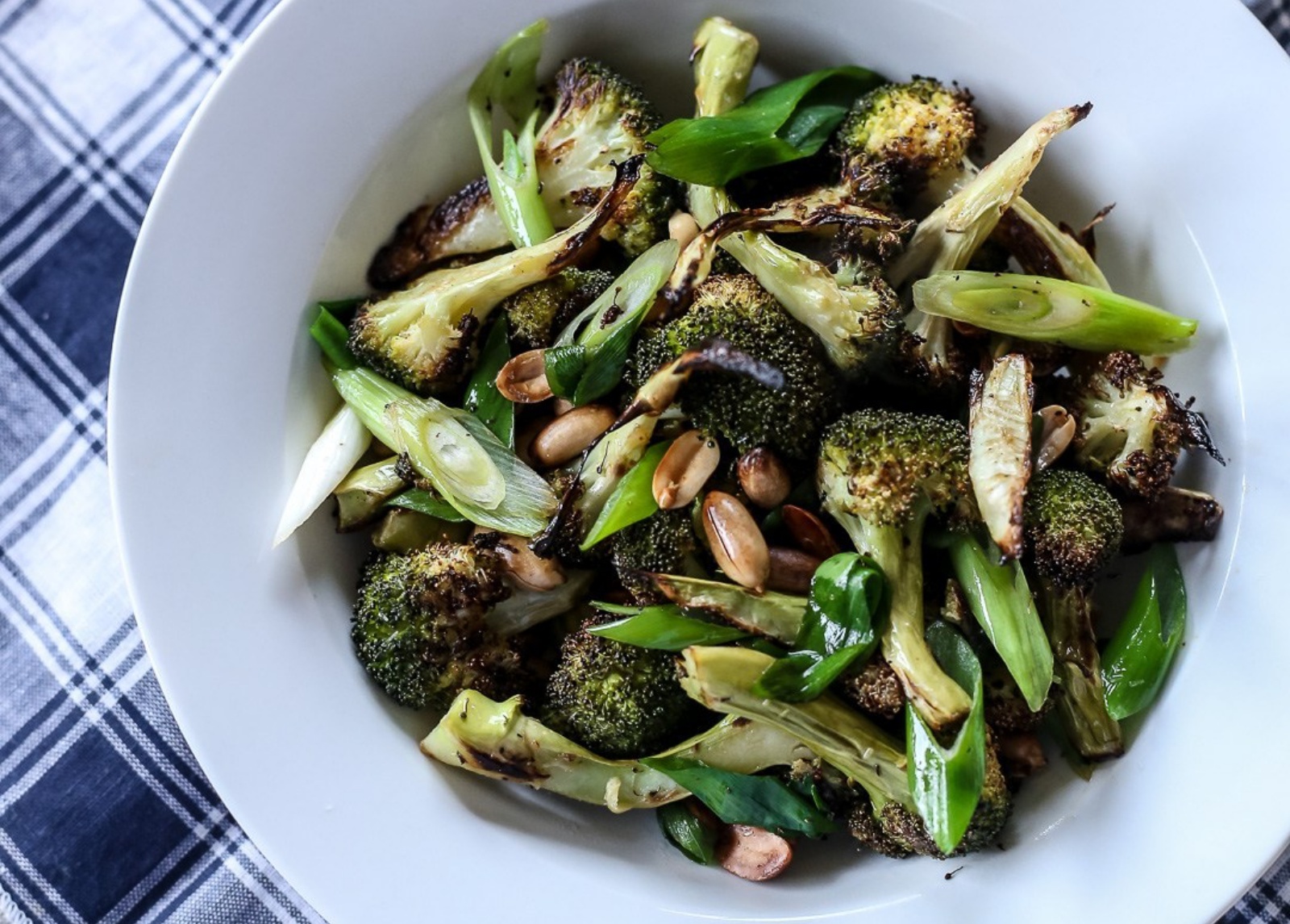 Roasted Charred Broccoli With Peanuts