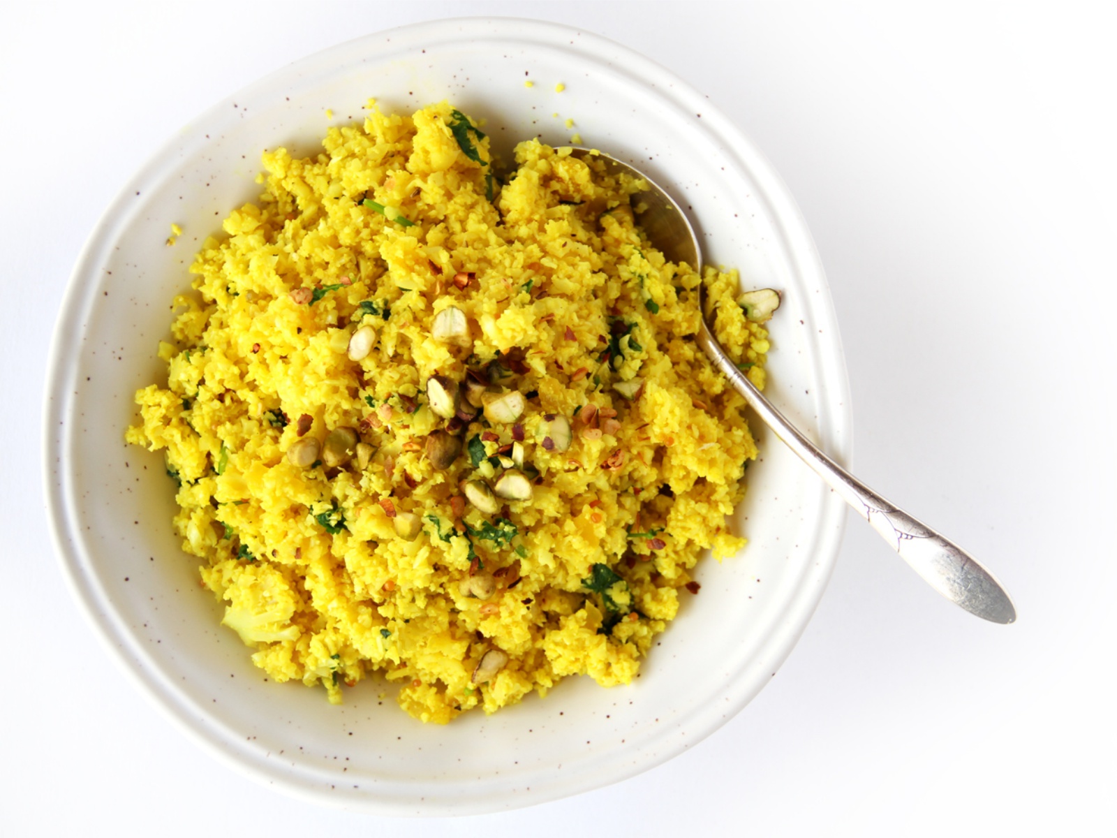 Vegan Indian style cauliflower rice
