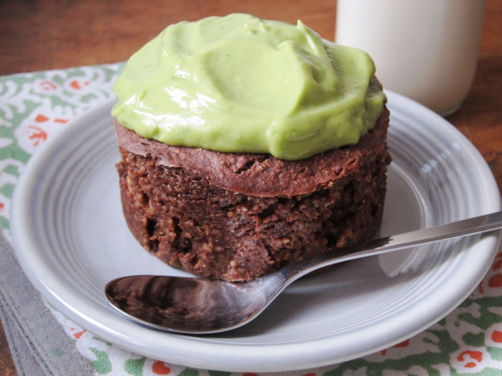 Brownie Baked Oatmeal With Mint Avocado Frosting 