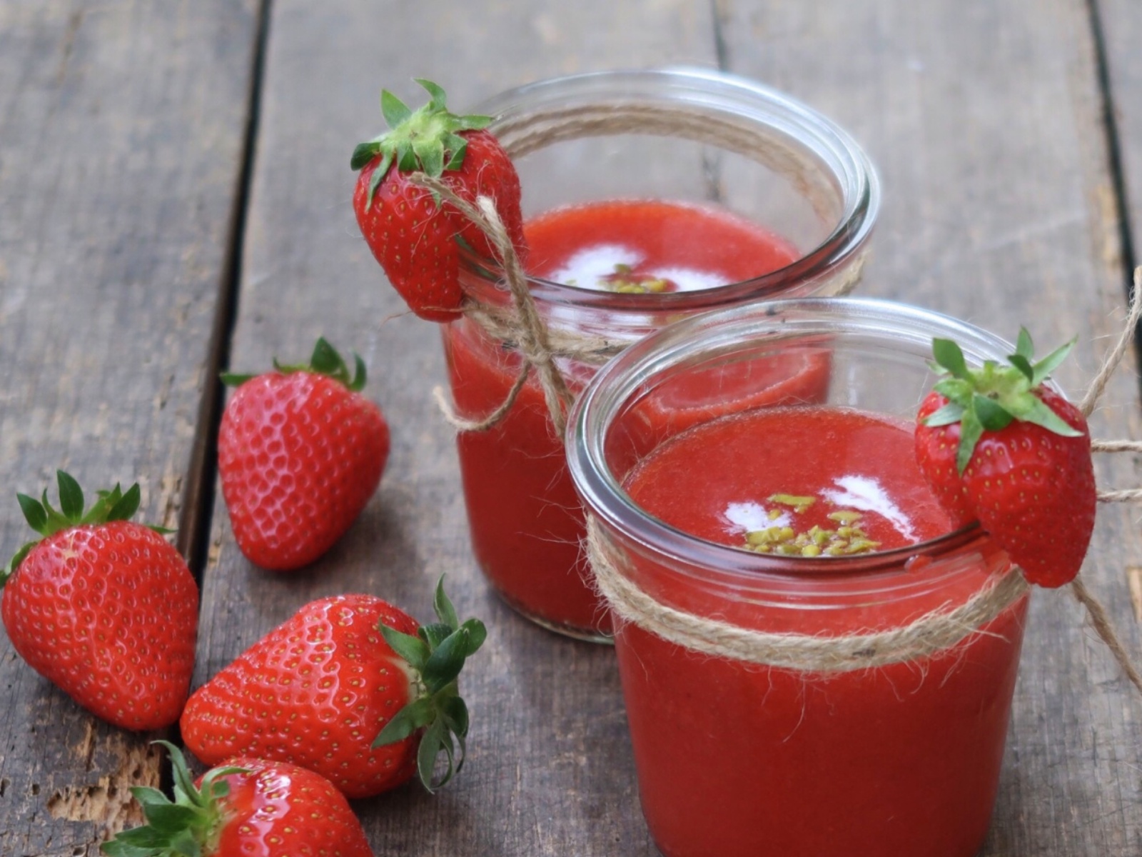 Refreshing and sweet strawberry gazpacho