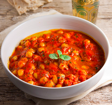 chickpeas in spicy sauce