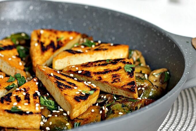 Vegan Brussels Sprouts and Tofu