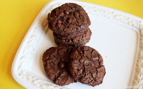 Double Dark Chocolate Peanut Butter Cookies vegan gluten free
