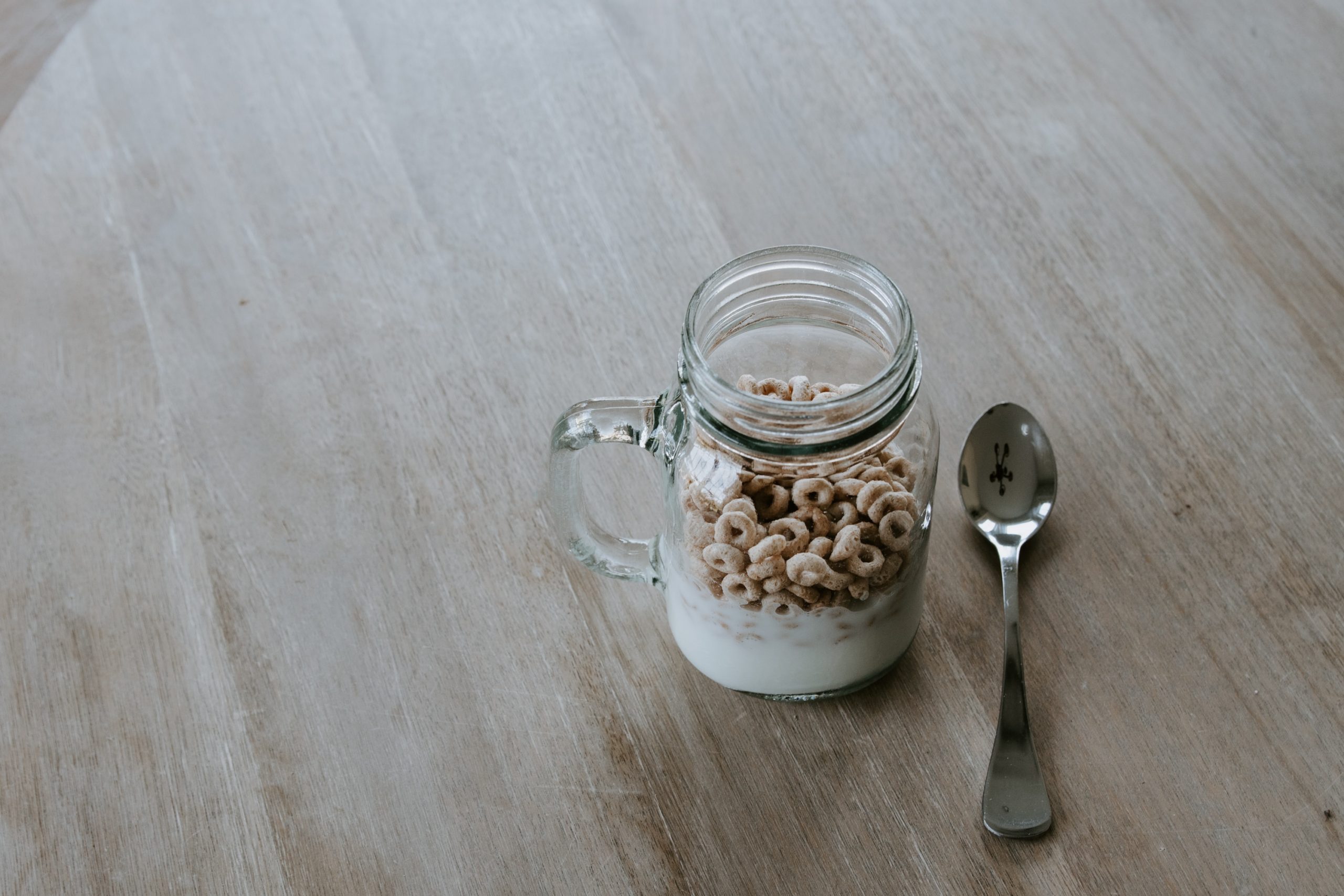 Mason Jar Filled with Cereal