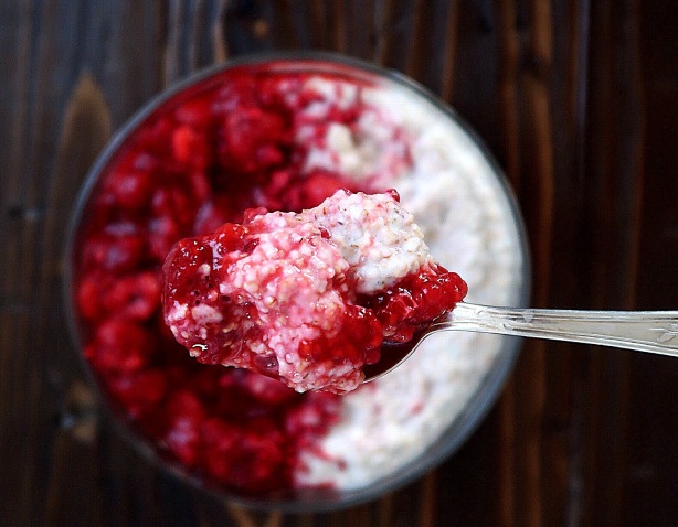 Vegan Amaranth Yogurt Pop with Raspberries 