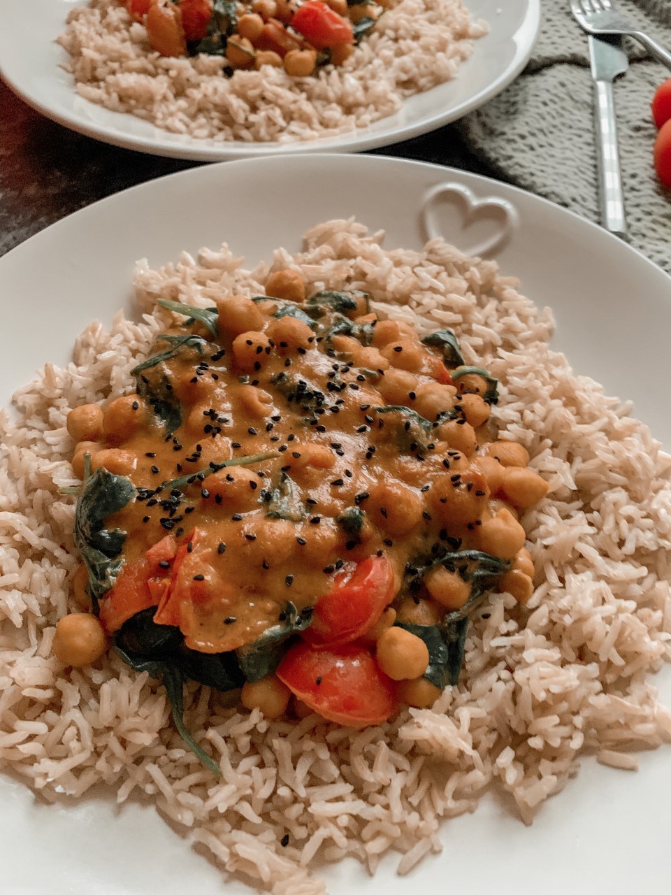 Chickpea Spinach and Coconut Curry