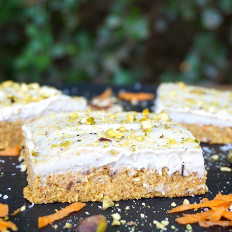 Raw Carrot Cake With Vanilla Frosting