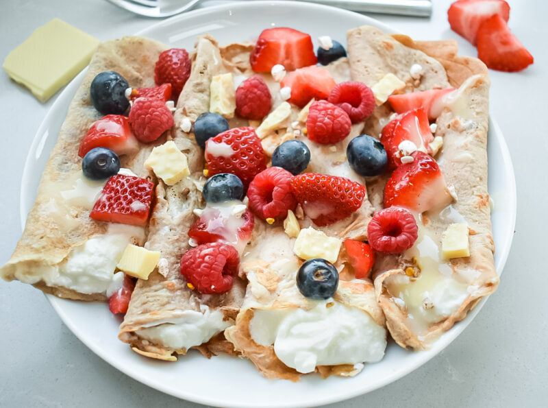 White Chocolate and Berry Crepes