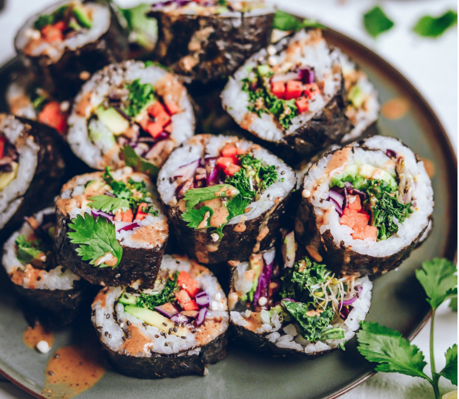 Vegan Rainbow Sushi Rolls