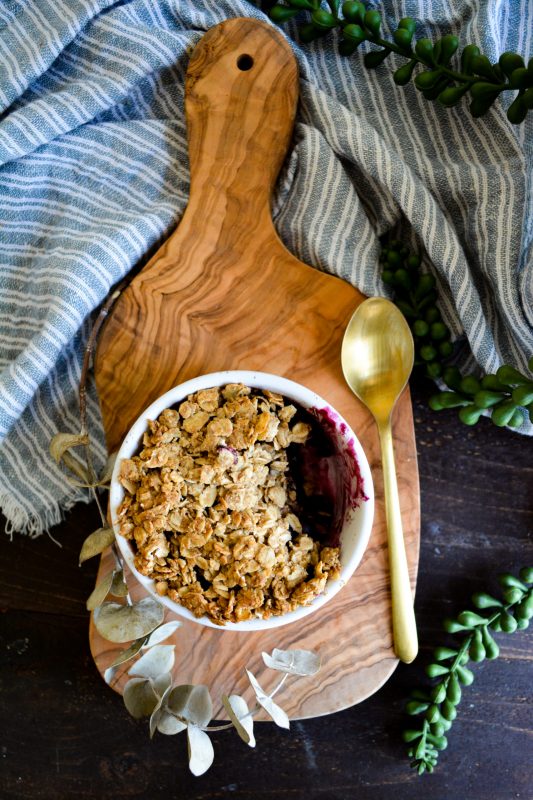Healthy Berry Crisp for One 