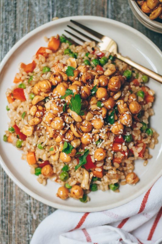 Vegan Sweet & Sour Cashew and Chickpea Fried Rice