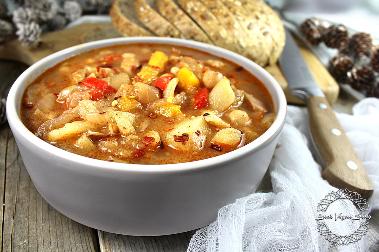 Jackfruit Stew with Chickpeas and Root Vegetables