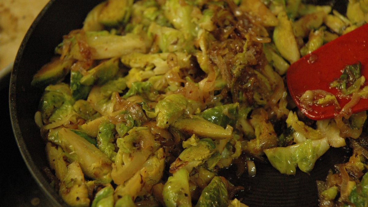 Vegan Sauteed Brussels Sprouts and Shallots