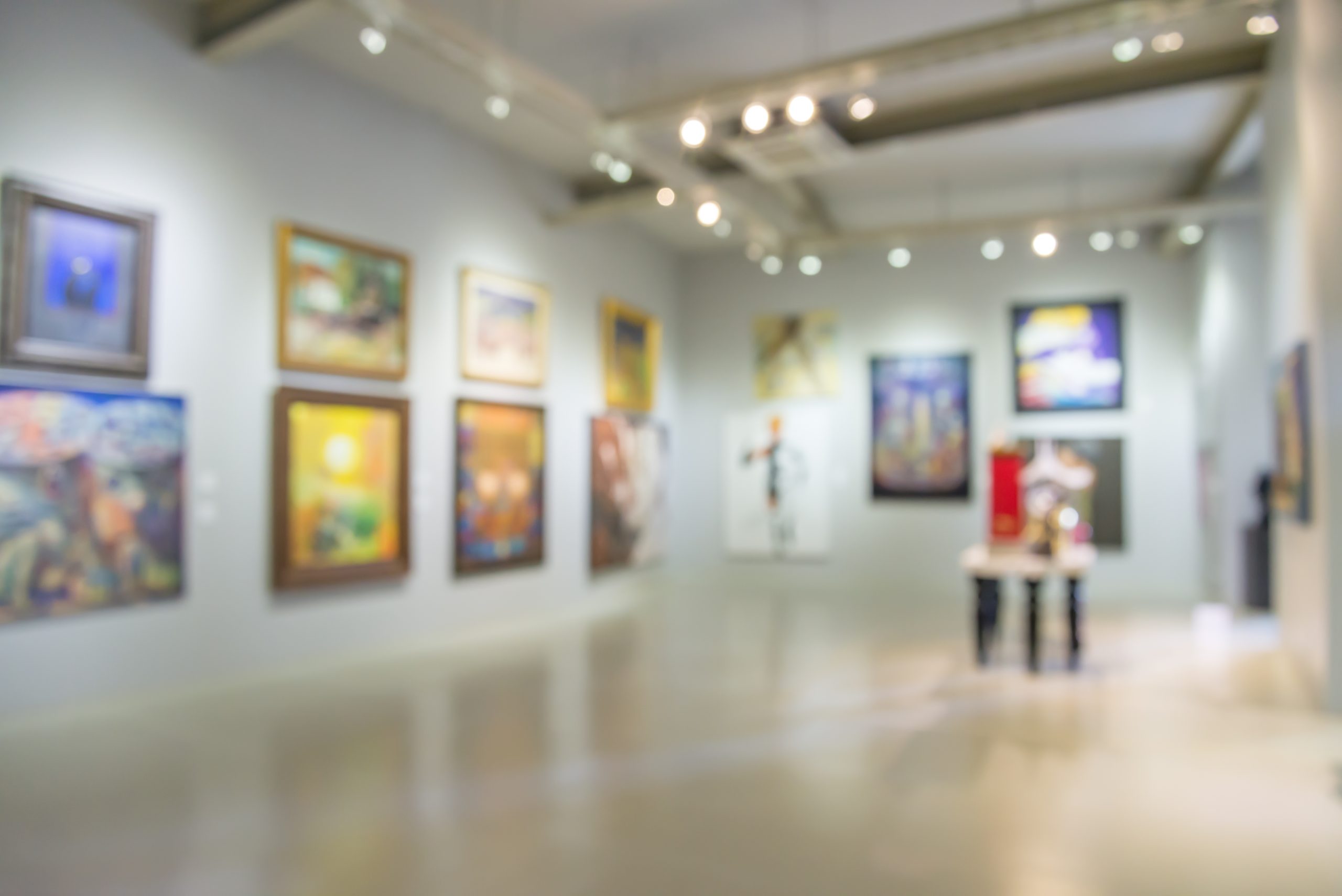 Abstract blur of an art gallery.