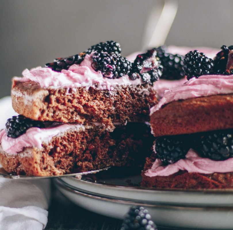 Vegan Dark Chocolate Raspberry Cake