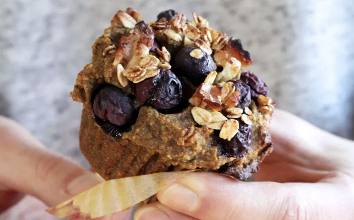 Vegan walnut and blueberry muffins