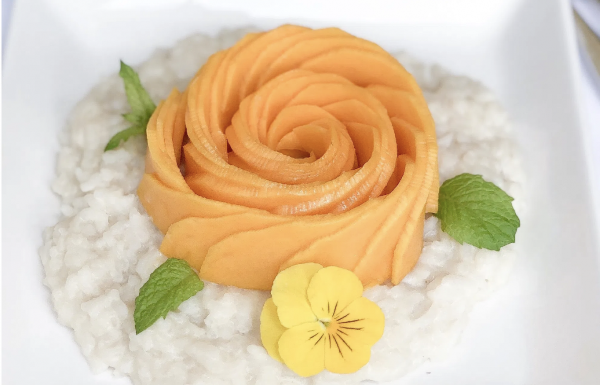 arroz meloso con mango