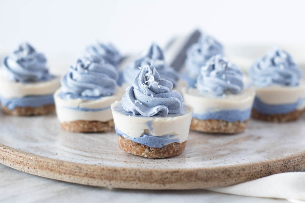Mini Blue Matcha Cashew Cakes