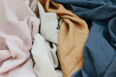 Different colors of linen together