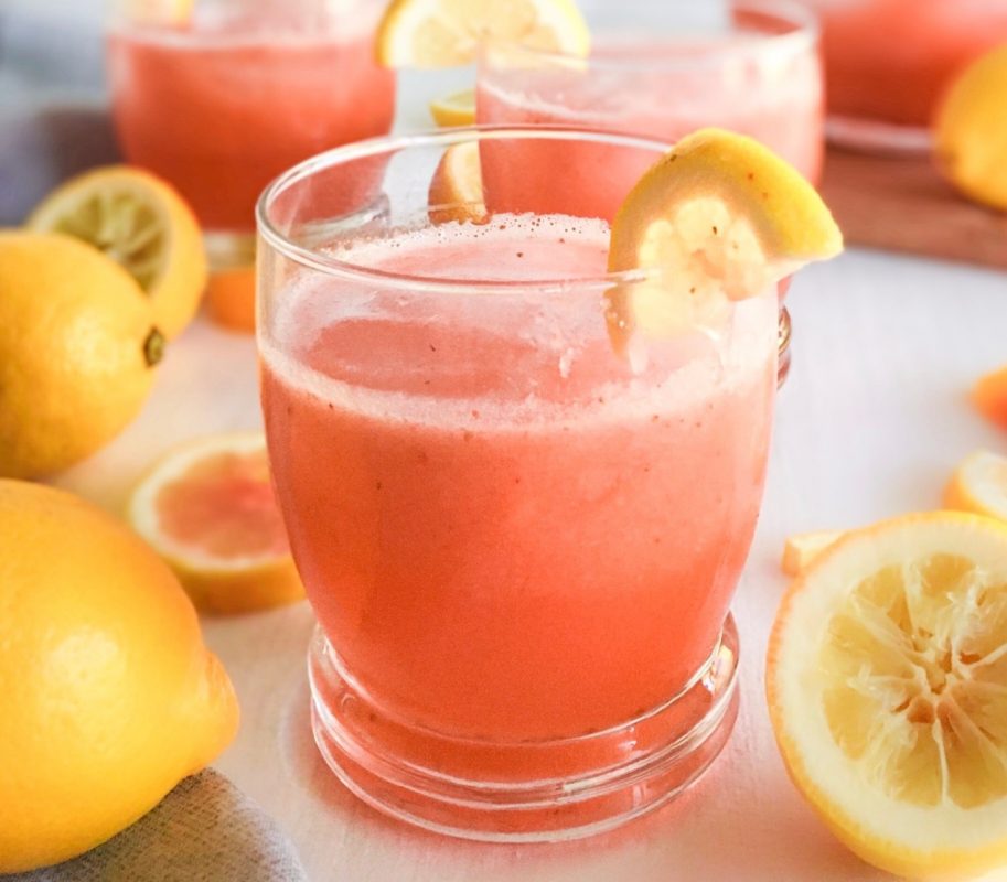 Vegan Strawberry Peach Lemonade