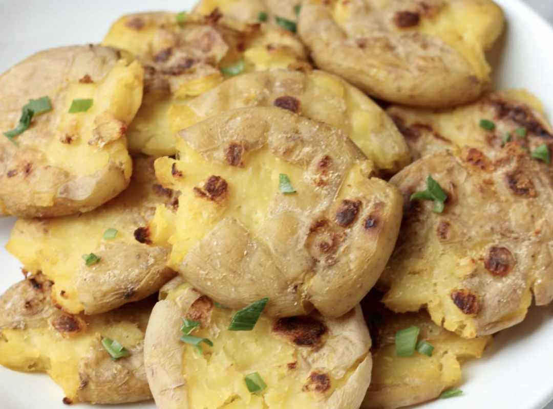 Vegan Garlic Smashed Potatoes