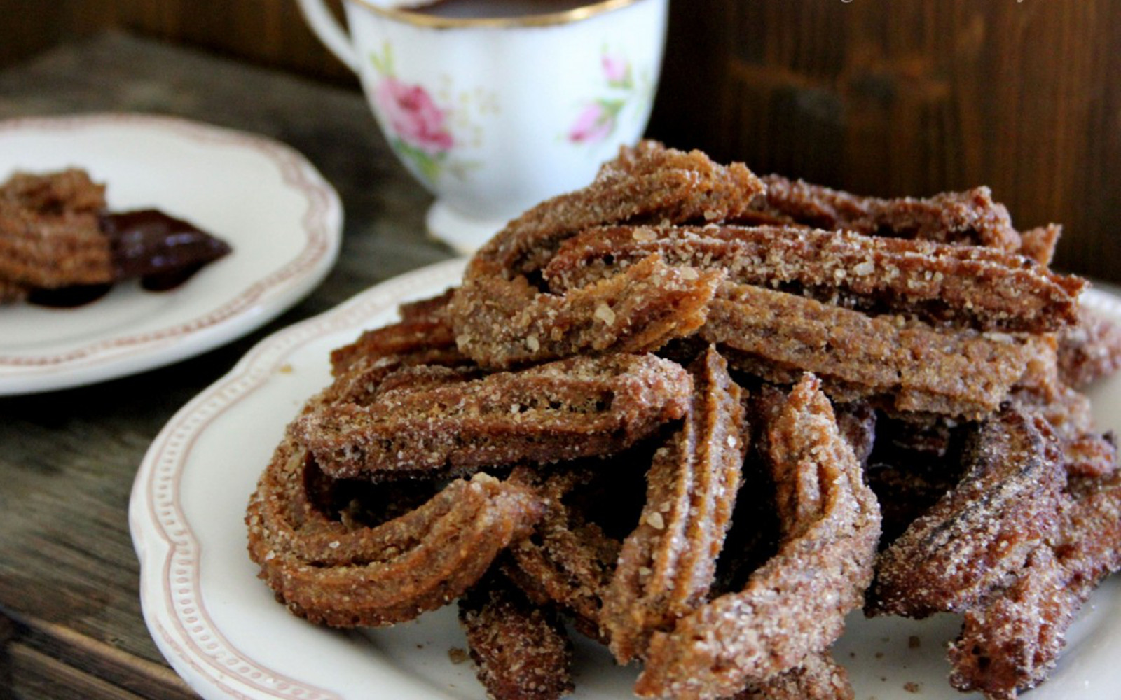 Churros With Coconut Sugar and Chilli Chocolate Sauce 