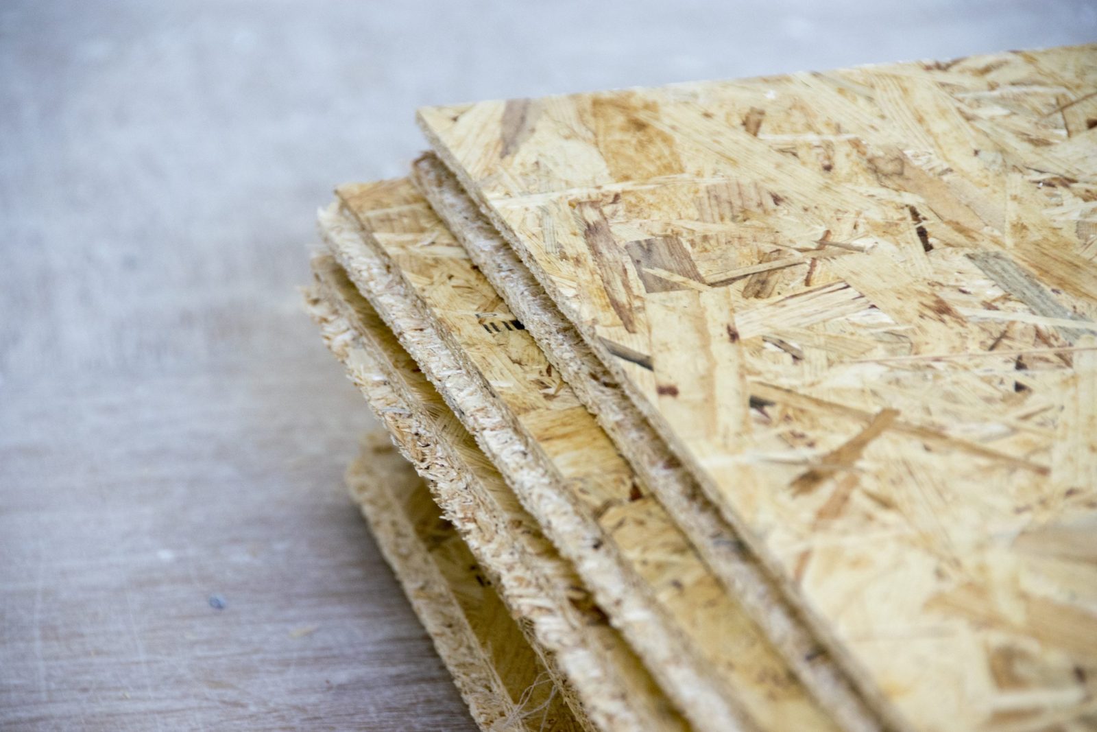 A stack of particle boards