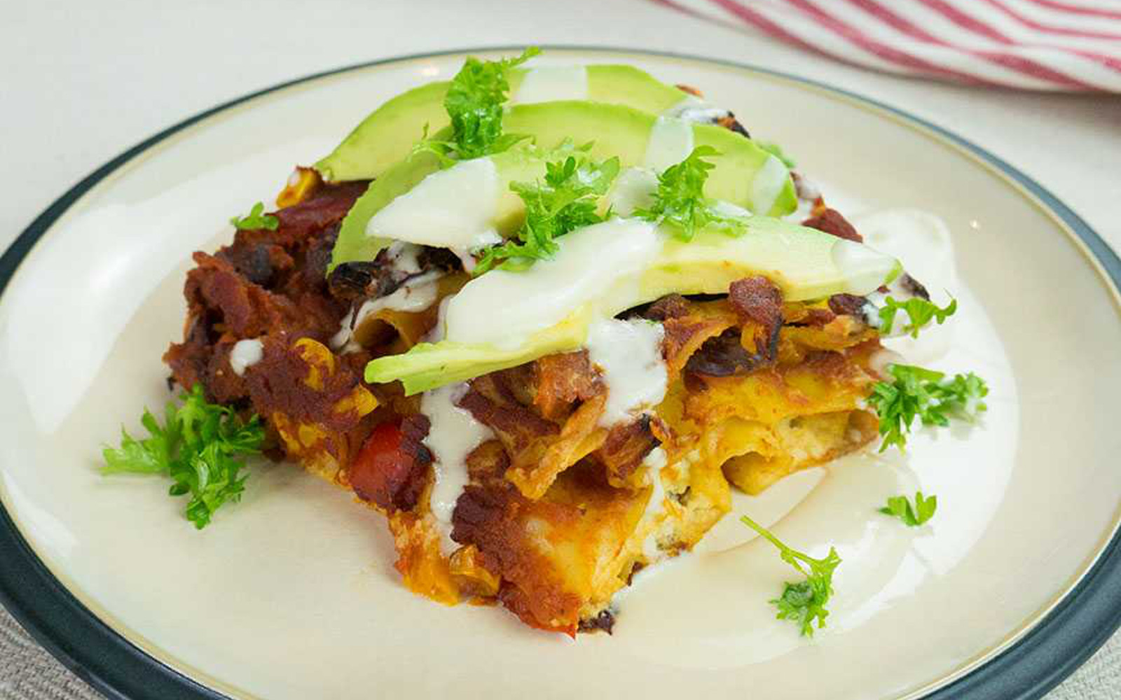 Mexican Lasagna With Chili Sin Carne 