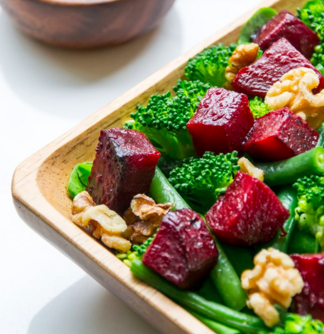 Roasted Beetroot, Broccoli and Green Bean Salad