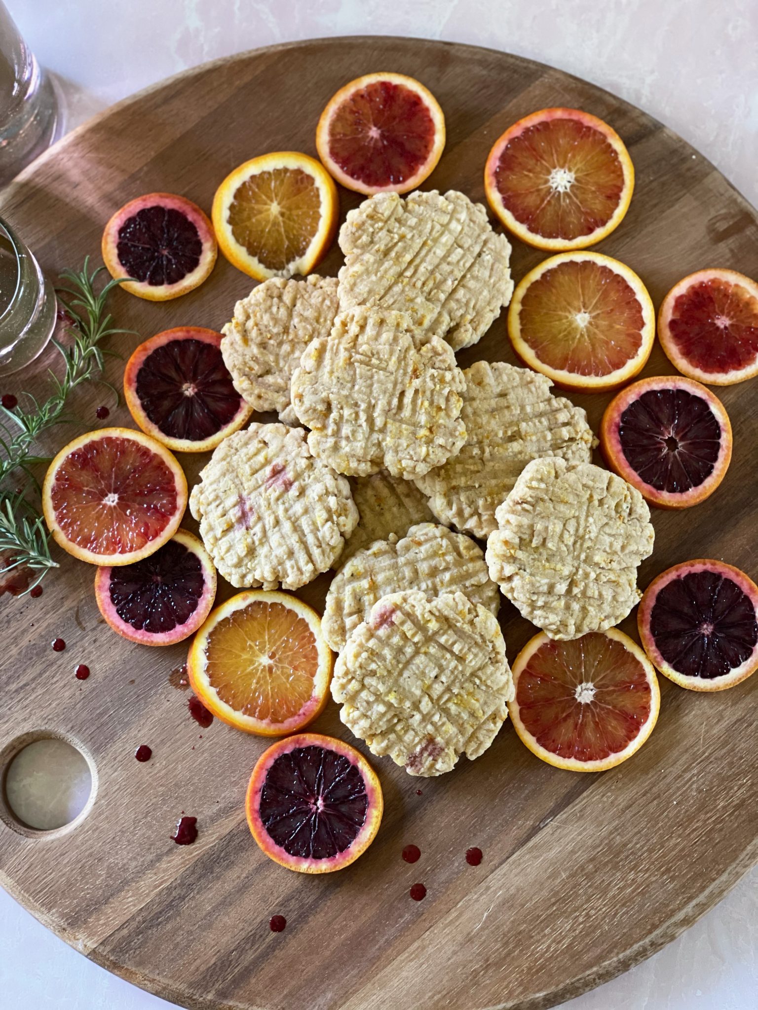 Blood Orange and Rosemary Cornmeal Cookies