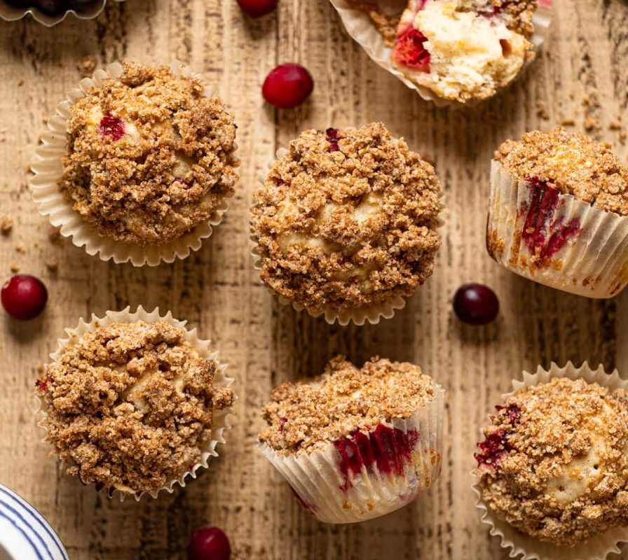 Vegan orange and cranberry breakfast muffins