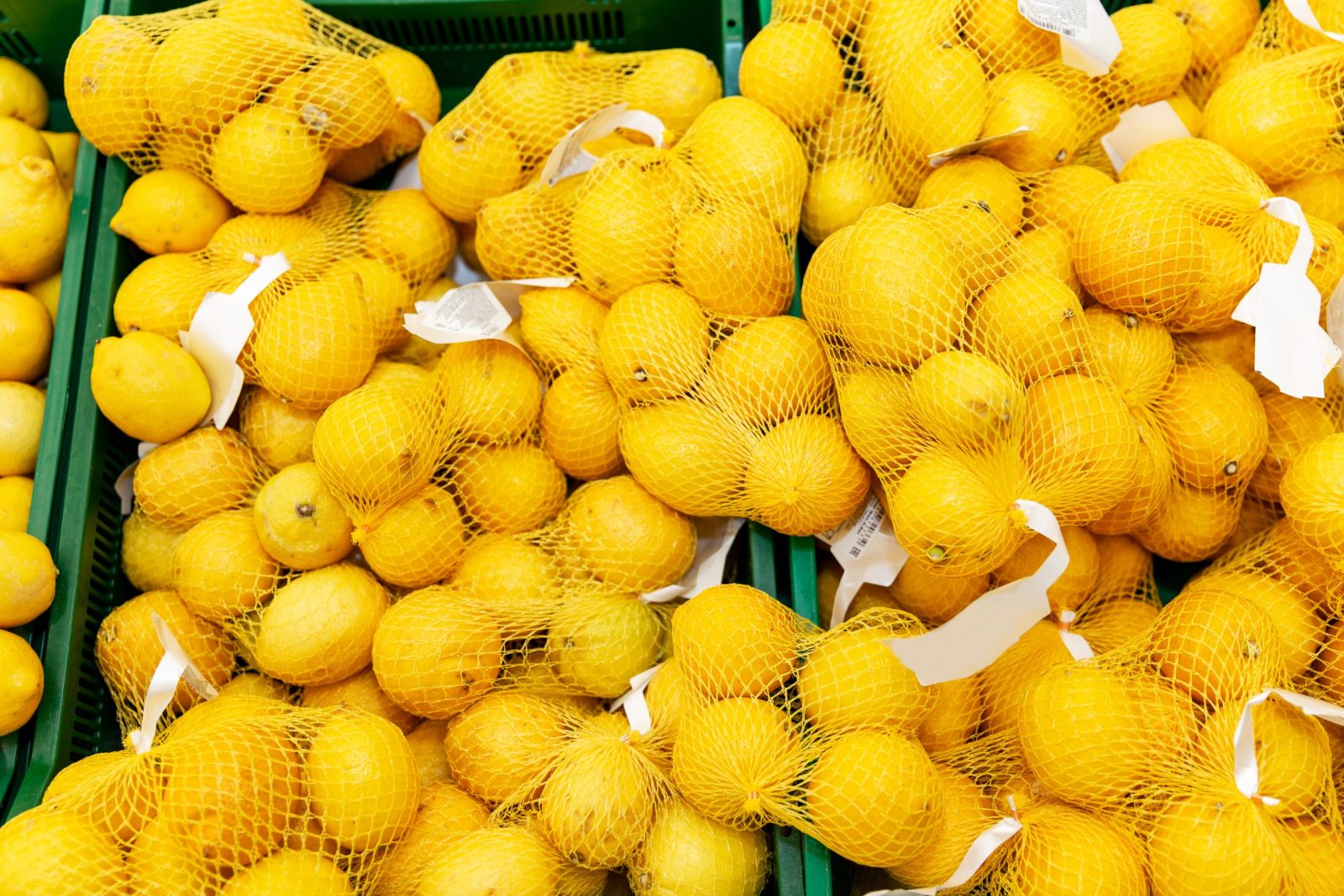 Lemons in mesh bags