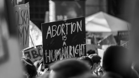 Abortion is a Human Right sign at protest