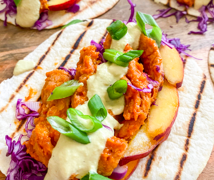 Peach Chipotle Vegan Chipotle Chicken Tacos