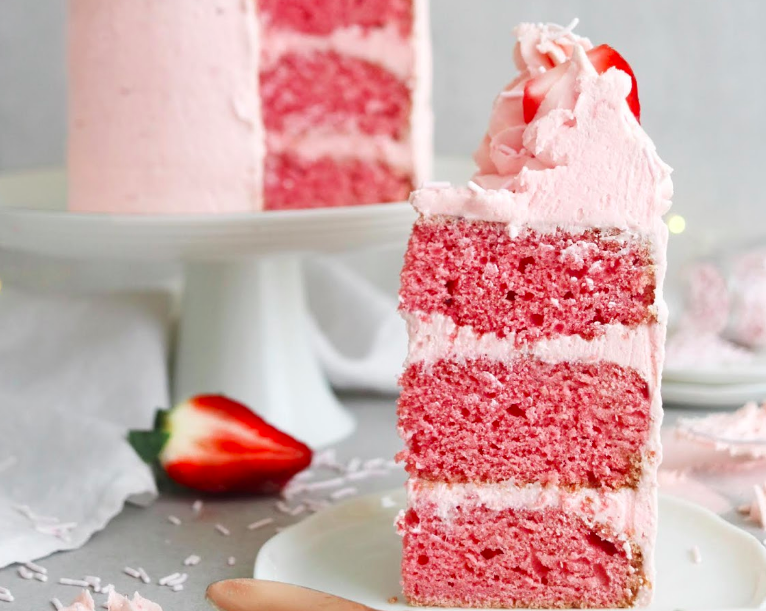 Pink Strawberry Cake